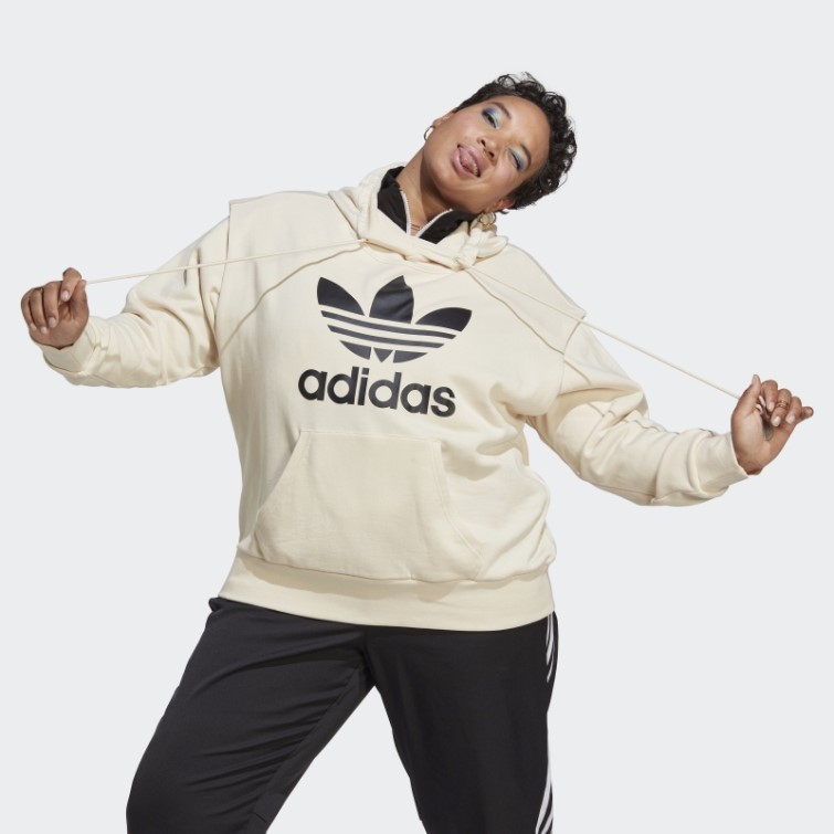 Sweat à Capuche Adidas Always Original Trèfle Blanc (taille Plus)