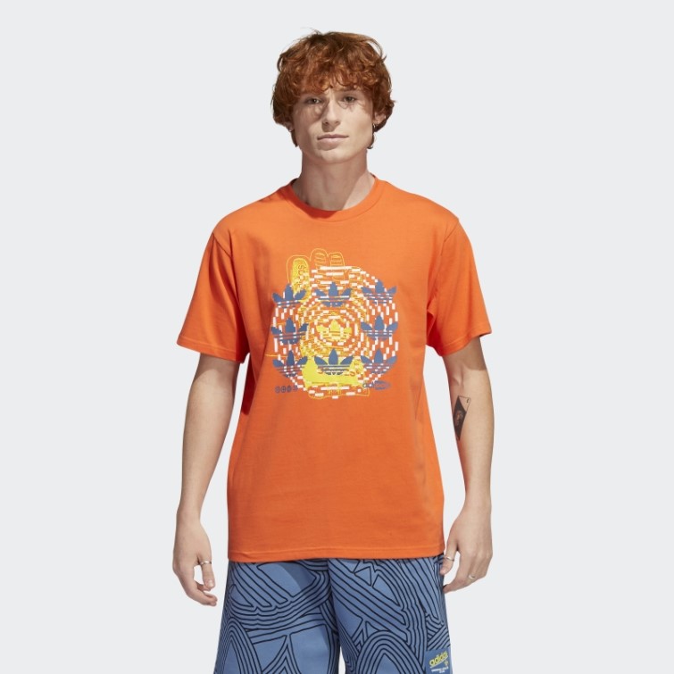 Tee Shirt Hypersport Multi Trèfle Adidas Orange