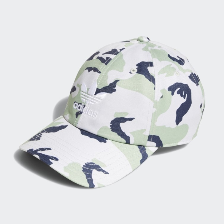 Adidas Casquette Décontractée Camo Trefoil Vert Clair
