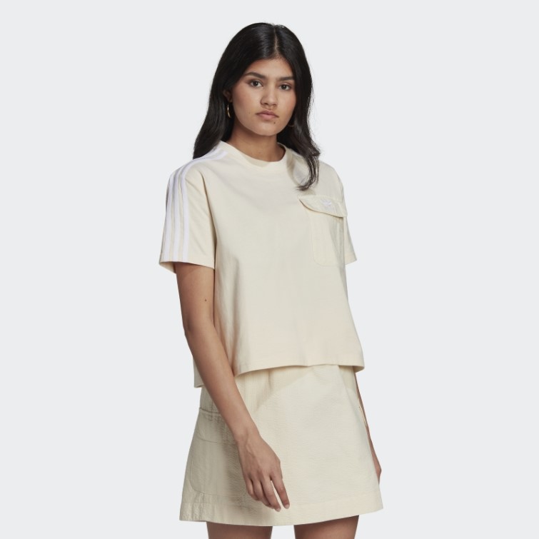 Adicolor Classics Popeline Back Loose Tee Adidas Blanc