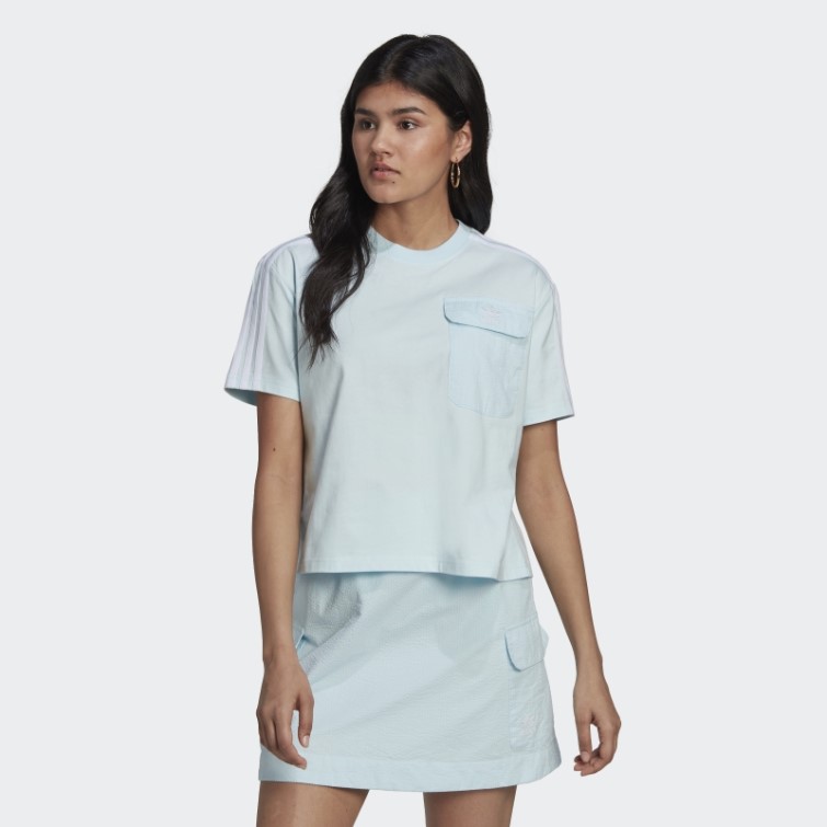Adidas Adicolor Classics Popeline Back Loose Tee Bleu