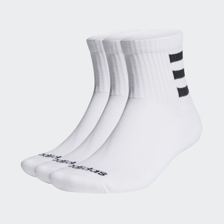 Adidas Chaussettes Mi-amortissantes 3 Bandes 3 Paires Blanc