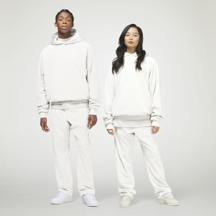 Adidas Basketball Sweat à Capuche En Velours Blanc