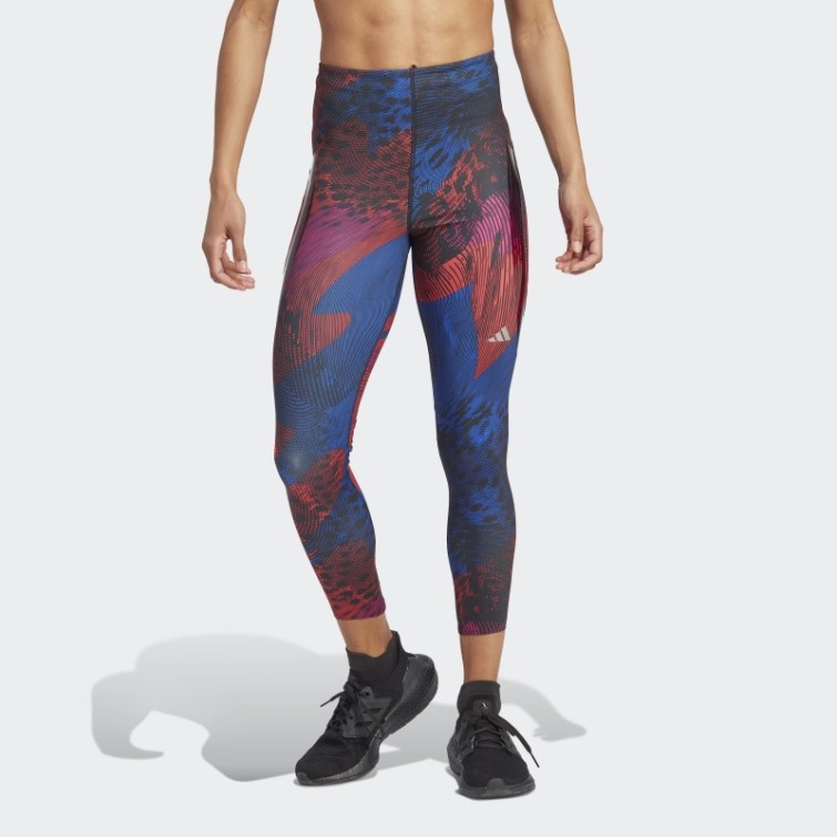 Adidas Adizero Running Allover Print 7/8 Legging Rouge