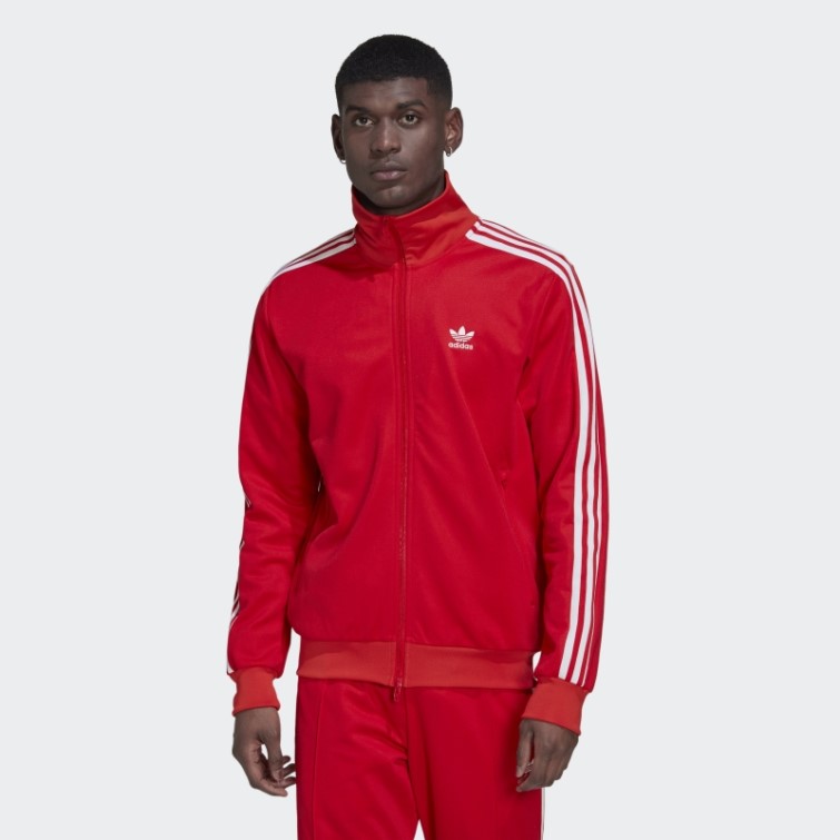 Adidas Adicolor Classics Beckenbauer Primeblue Veste De Survêtement Rouge