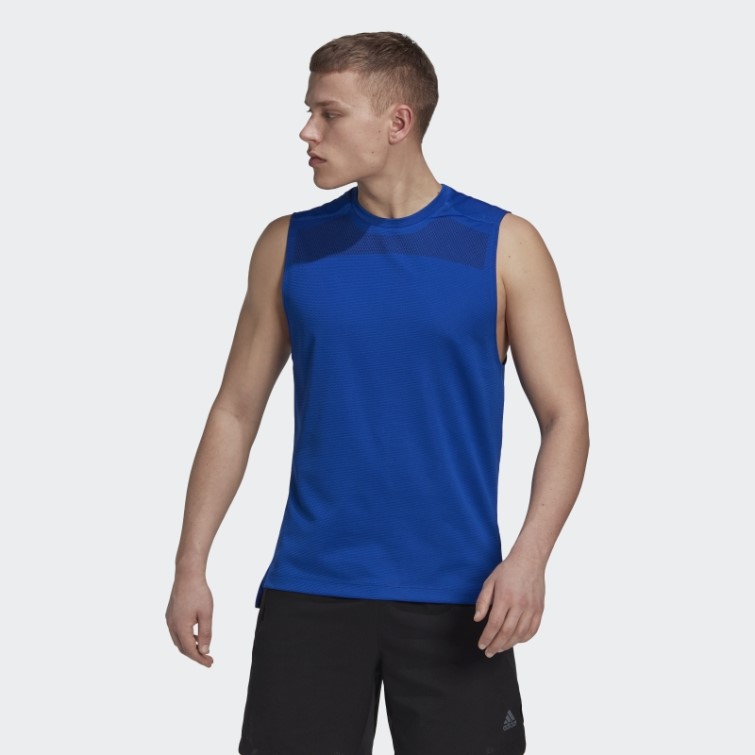 Adidas Workout Front Rack Impact Débardeur Bleu Royal