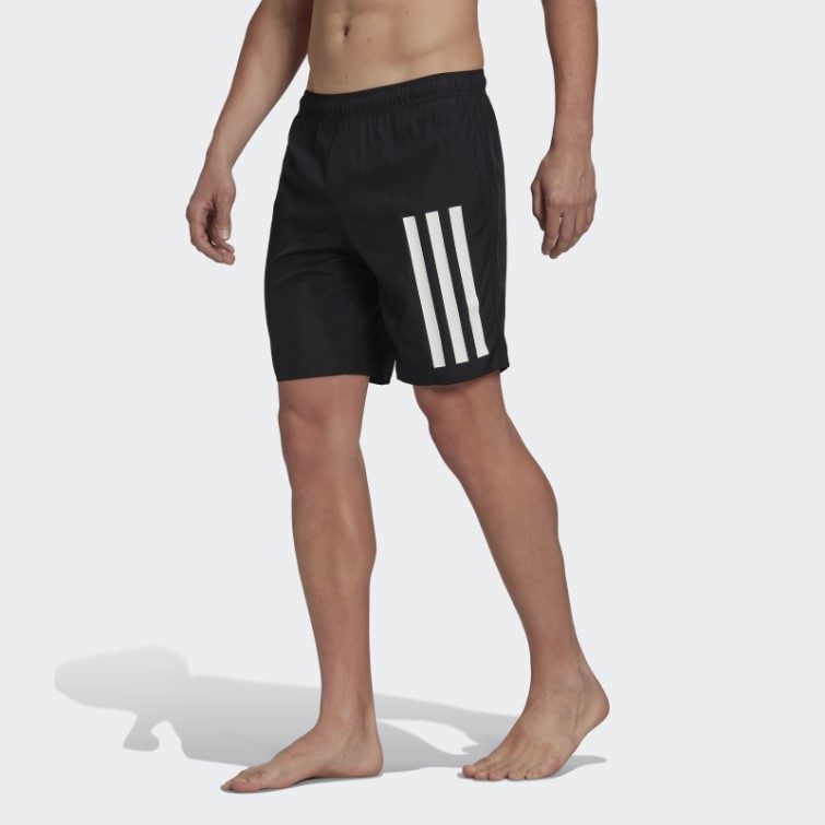 Short De Bain 3 Bandes Longueur Classique Noir Adidas