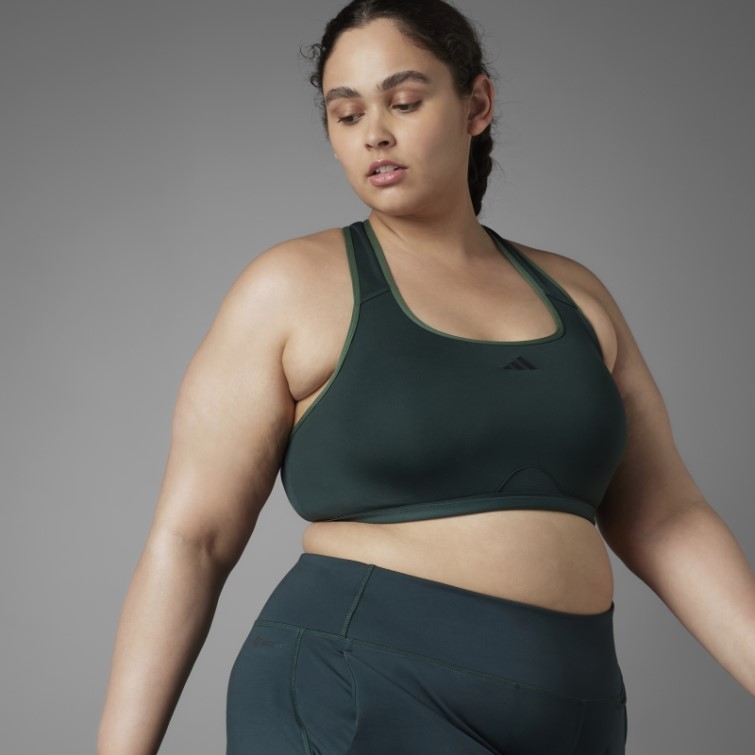 Soutien-gorge De Yoga à Maintien Moyen Authentique Balance Vert (taille Plus) Adidas