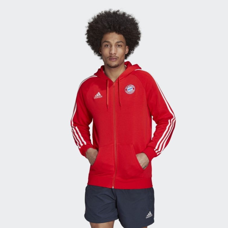 Adidas Fc Bayern Adn Sweat à Capuche Zippé Rouge