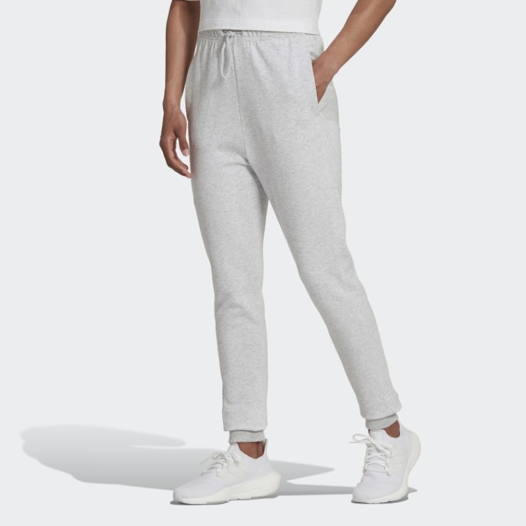 Adidas Pantalon Gris Clair Chiné Studio Lounge Taille Haute