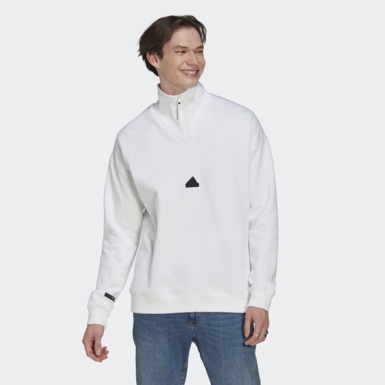Sweat Adidas 1/4 Zip Blanc