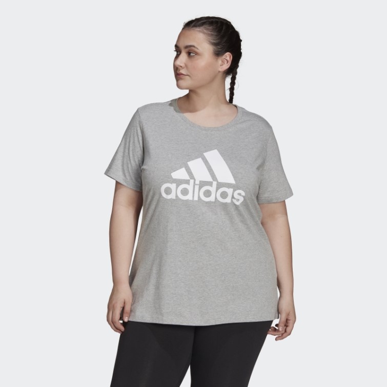 T-shirt Logo Essentials (taille Plus) Adidas Gris Moyen