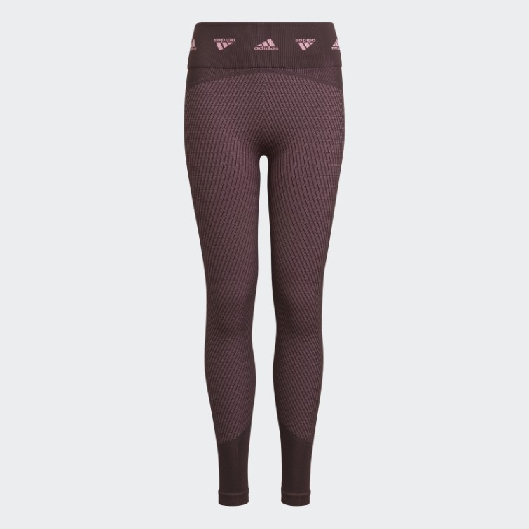 Collants D'entraînement Sans Couture Adidas Aeroknit Bordeaux Mode