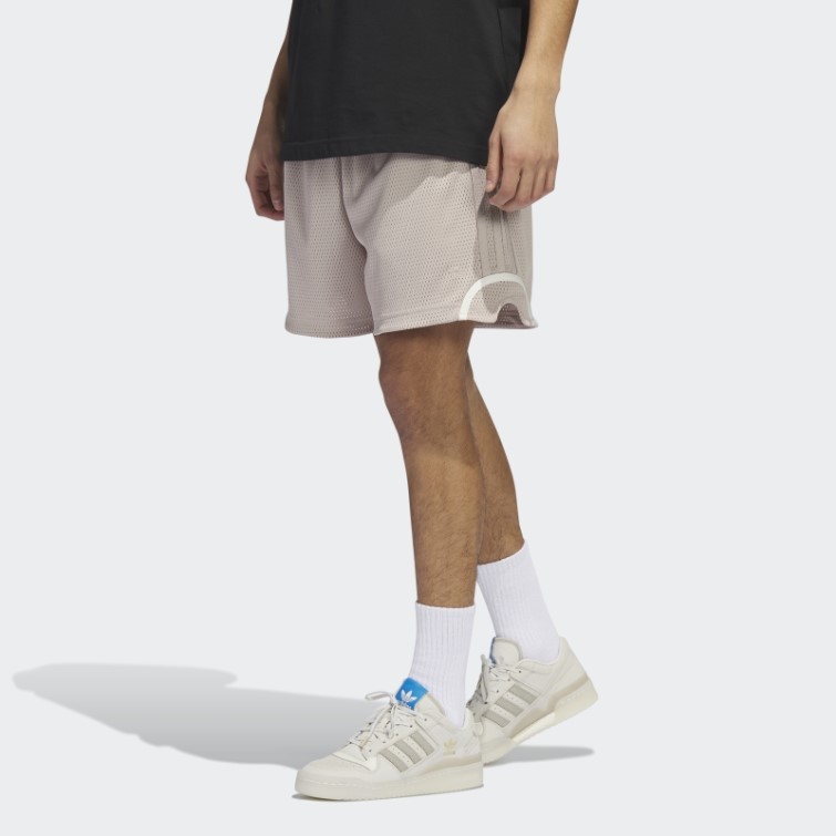 Short De Basket En Mesh Taupe Adidas