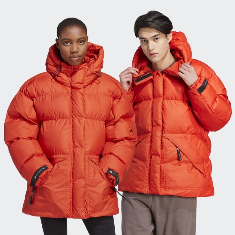 Adidas By Stella Mccartney Veste D'hiver Matelassée Mi-longue Mode Cayenne Brûlé