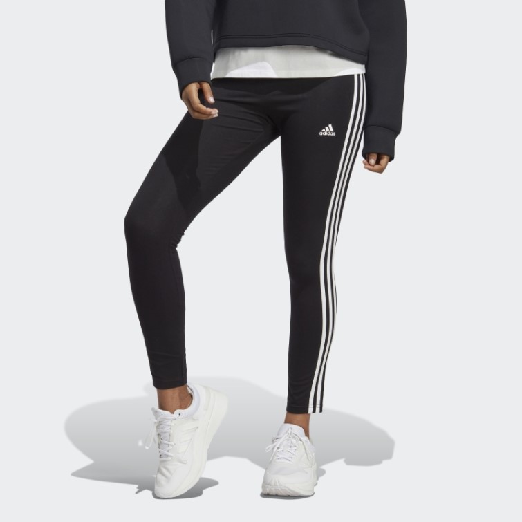 Legging En Jersey Simple Taille Haute à 3 Bandes Essentials Noir Adidas