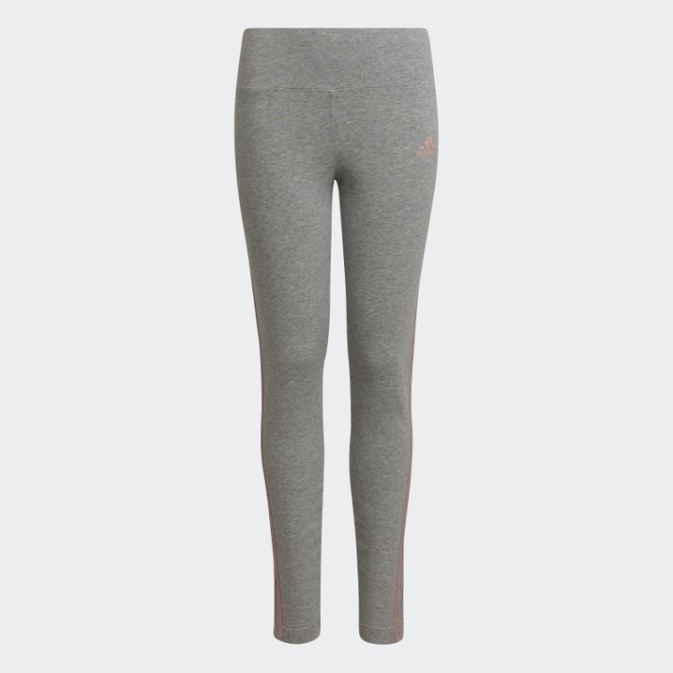 Legging Adidas Gris Moyen En Coton à 3 Bandes