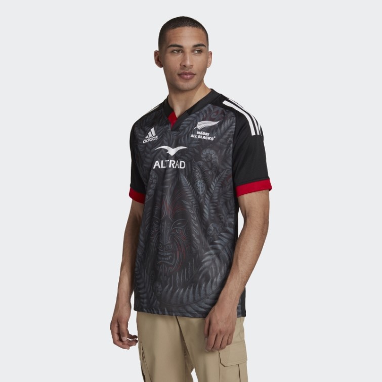 Adidas Maori All Blacks Maillot De Rugby Réplique Domicile Noir