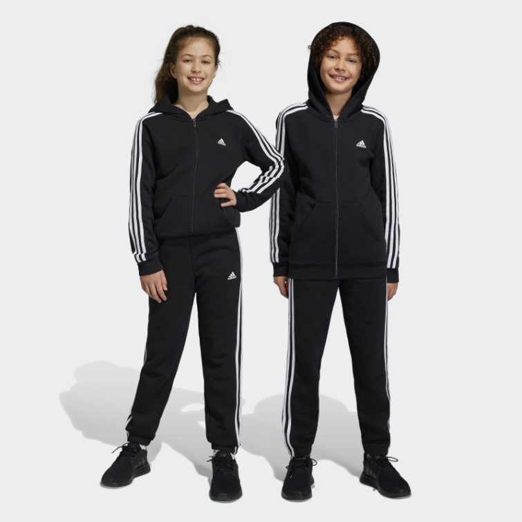 Adidas Pantalon Noir En Molleton à 3 Bandes Essentials