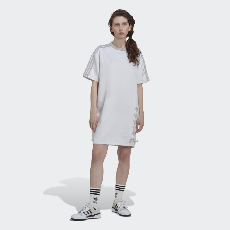 Adidas Robe T-shirt Blanche à Lacets Always Original