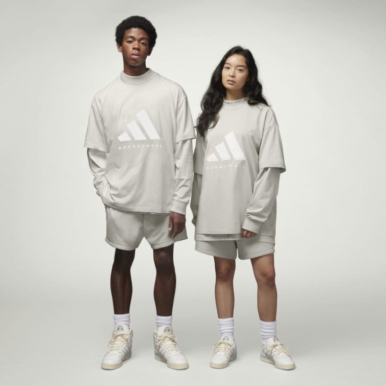 Adidas T-shirt De Basket-ball Gris Métal Fashion