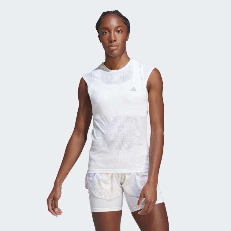 T-shirt De Course Rapide Adidas Blanc