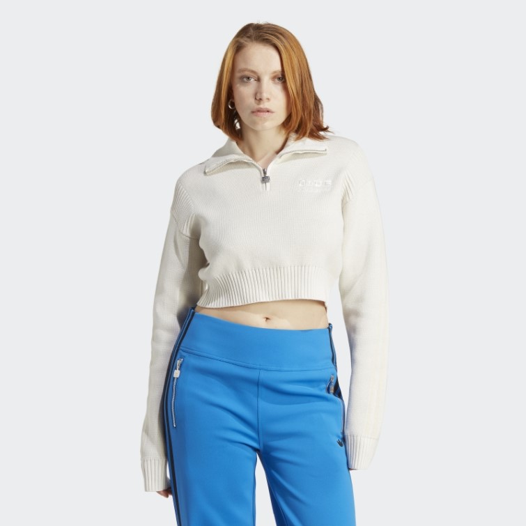 Veste De Survêtement En Maille Version Bleu Blanc Adidas