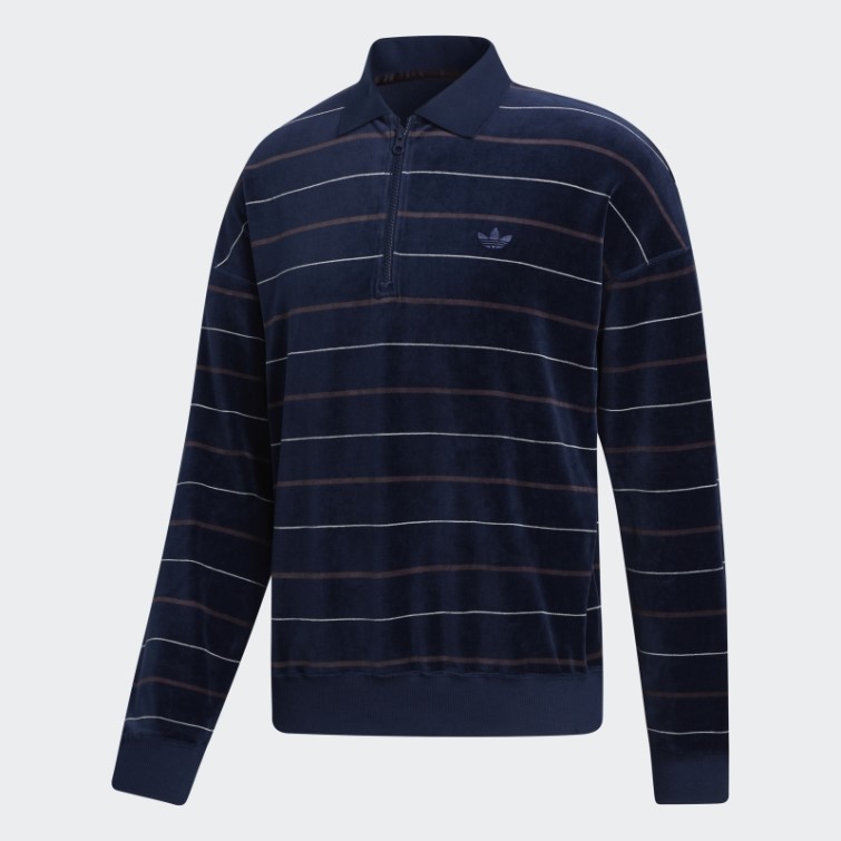 Maillot Adidas Bleu Marine En Velours à Manches Longues (non Genré)