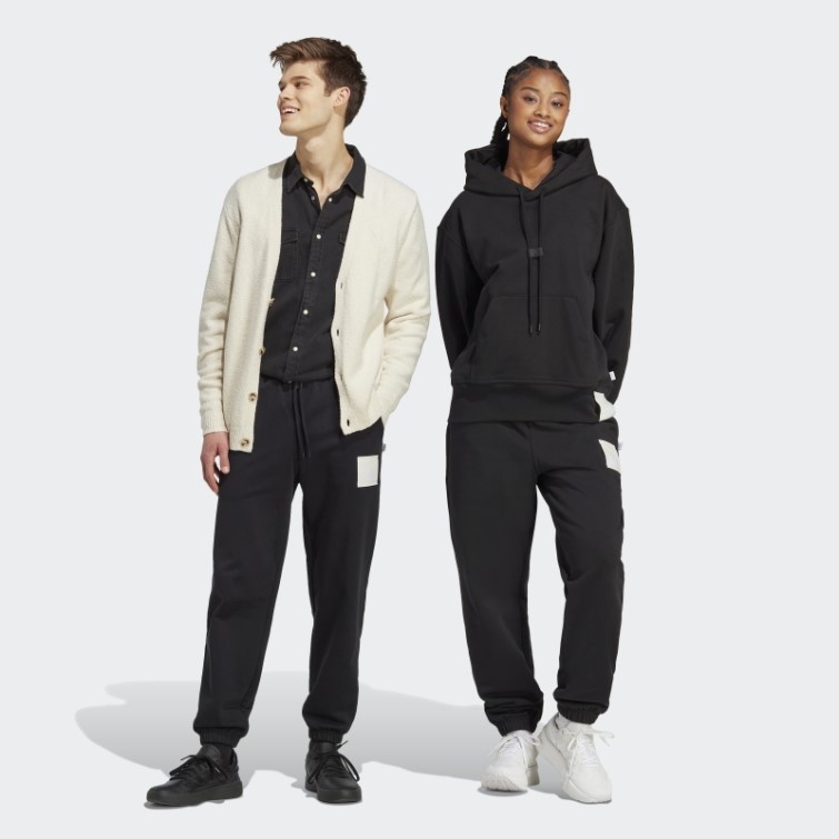 Adidas Pantalon Lounge Noir En Molleton épais