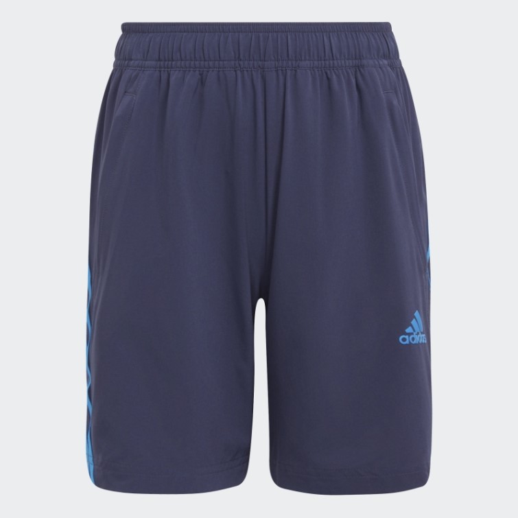 Bleu Marine Adidas Aeroready Primegreen 3-stripes Short Tissé