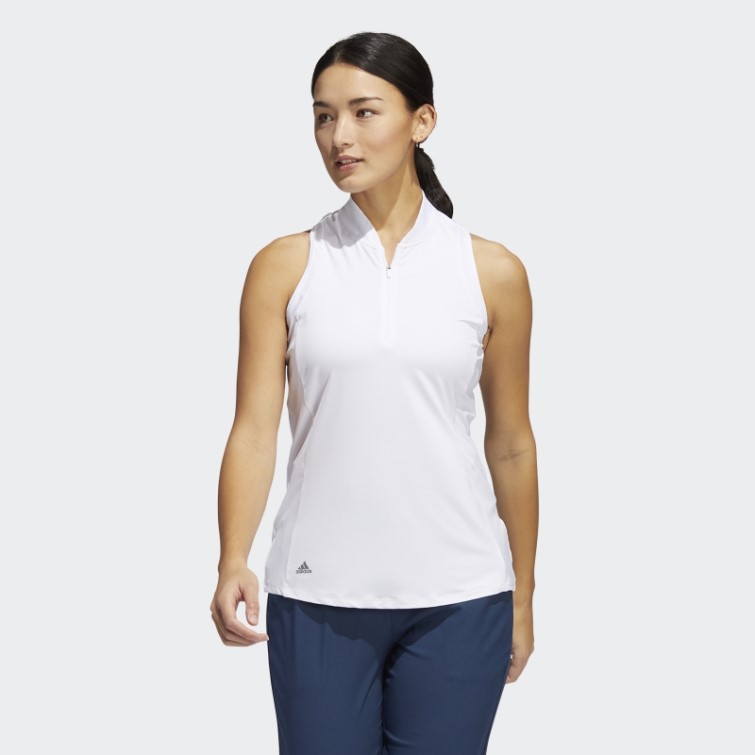 Polo Sans Manches Adidas Racerback Blanc