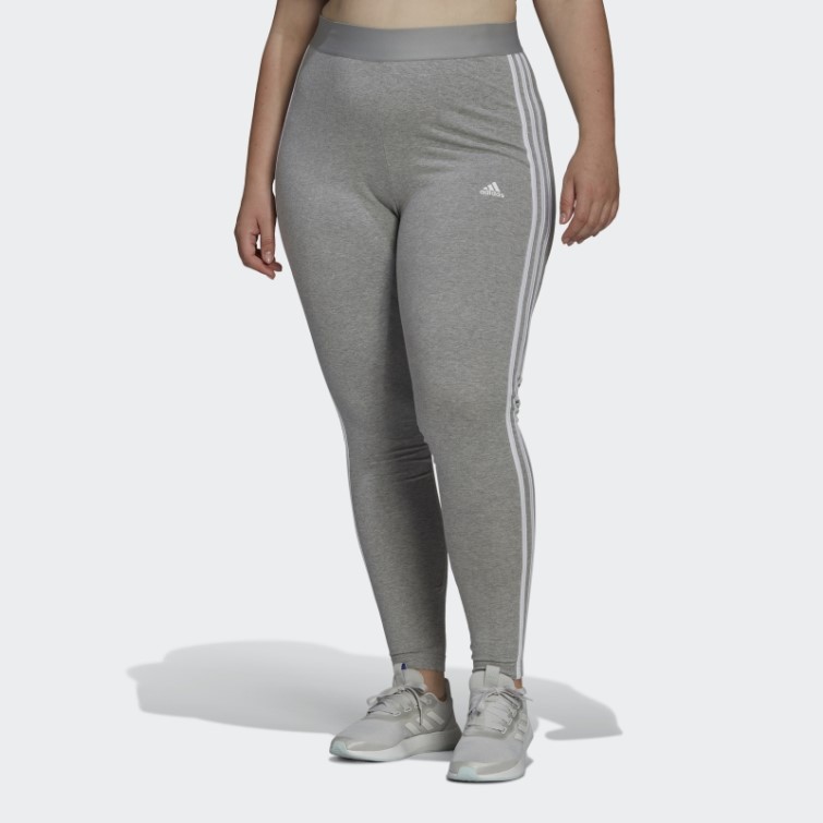 Adidas Essentials 3-stripes Legging (grande Taille) Gris Moyen