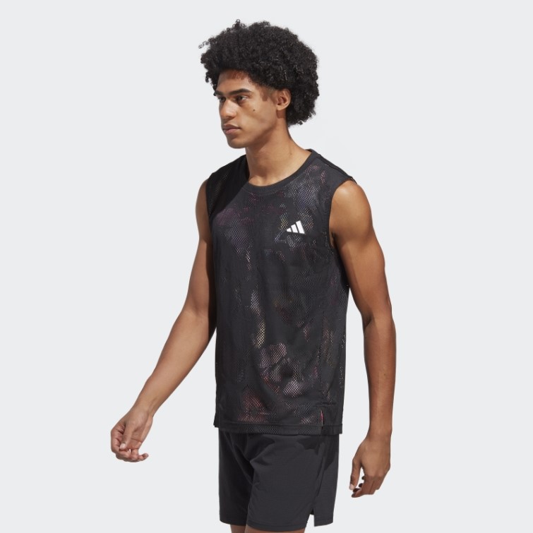 Adidas Melbourne Tennis T-shirt Sans Manches Noir