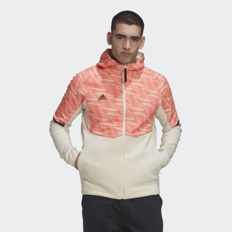 Adidas Sweat à Capuche Entièrement Zippé Conçu Pour Gameday Blanc