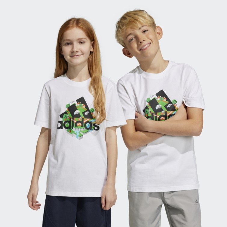 Adidas X Lego T-shirt Graphique Blanc Fashion
