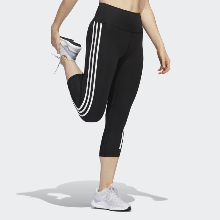 Adidas Optime Trainicons Collant 3 Bandes 3/4 Noir