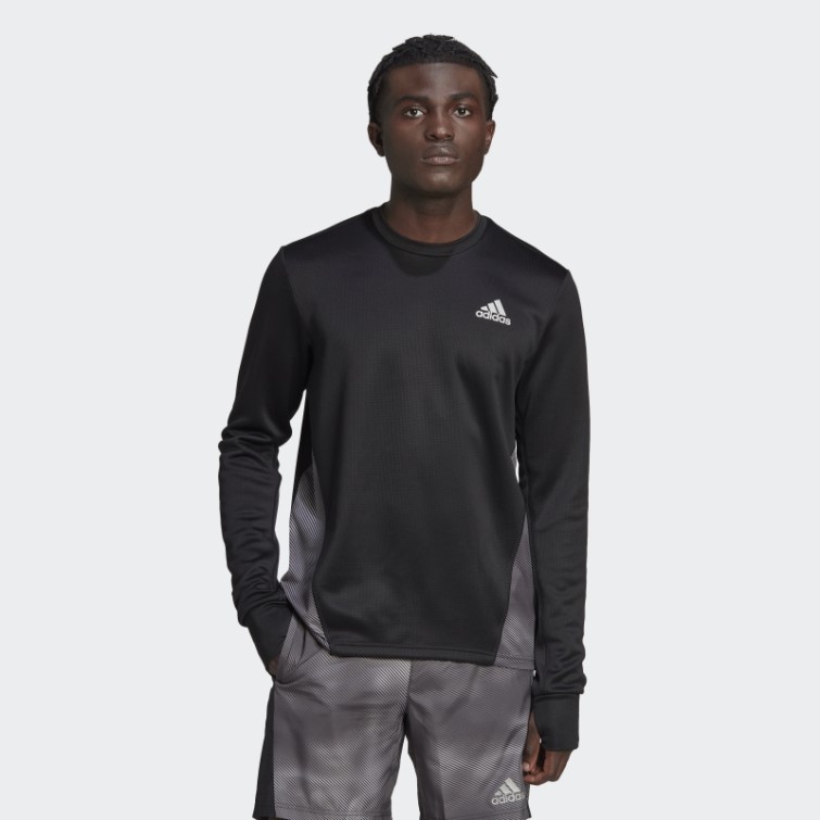 Adidas Possède Le Sweat Colorblock Run Gris
