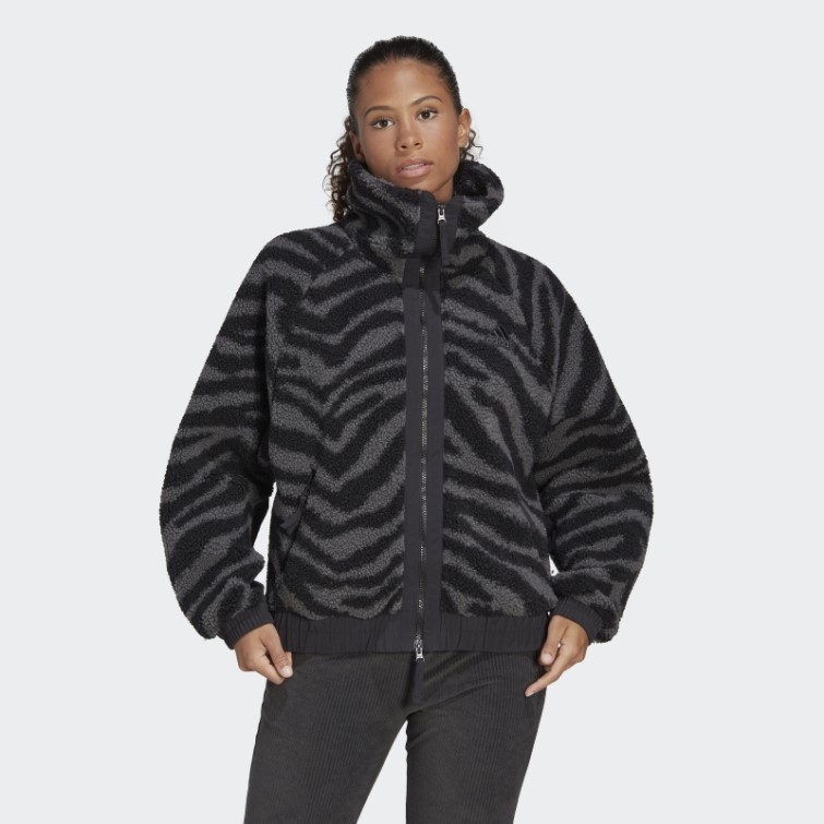 Veste Adidas Hyperglam Polaire Zébrée Noir