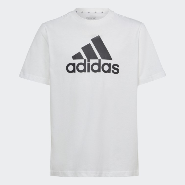 Adidas Essentials T-shirt Ample En Coton à Gros Logo Blanc