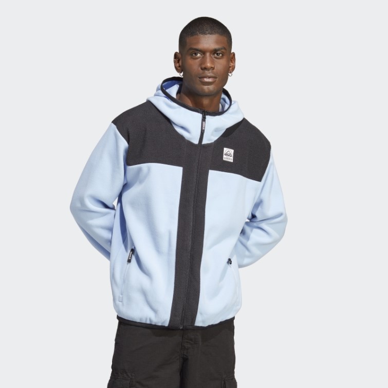 Bleu Aube Adidas Aventure Fc Sweat à Capuche Polaire Entièrement Zippé