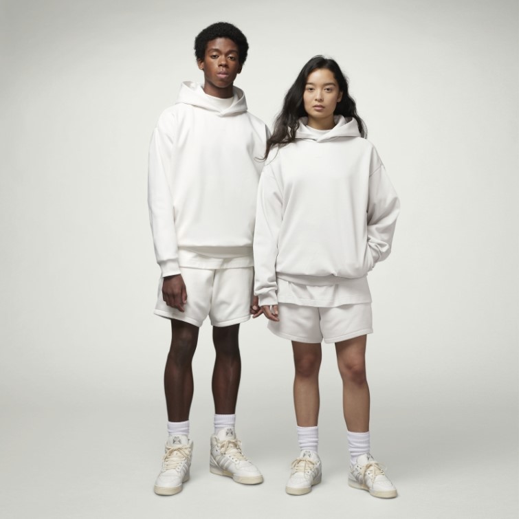 Adidas Basketball Sweat à Capuche Blanc Mode