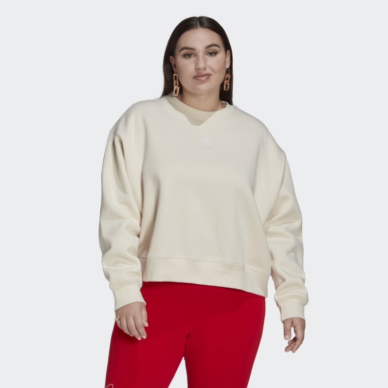 Sweat Adidas Adicolor Essentials Crew (grande Taille) Blanc