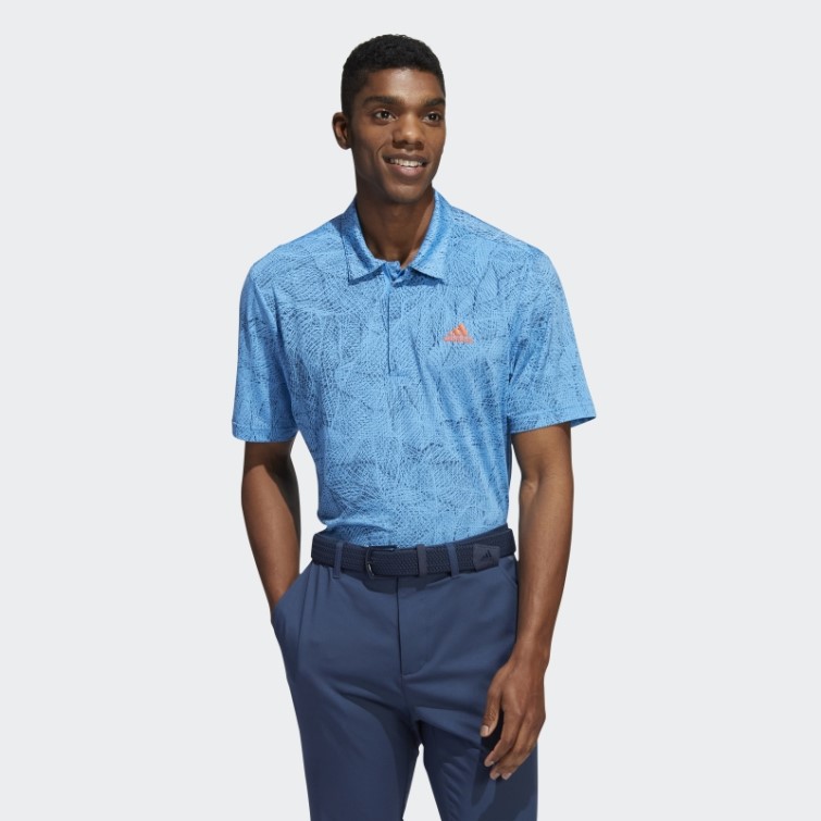 Polo Adidas Motion Print Bleu