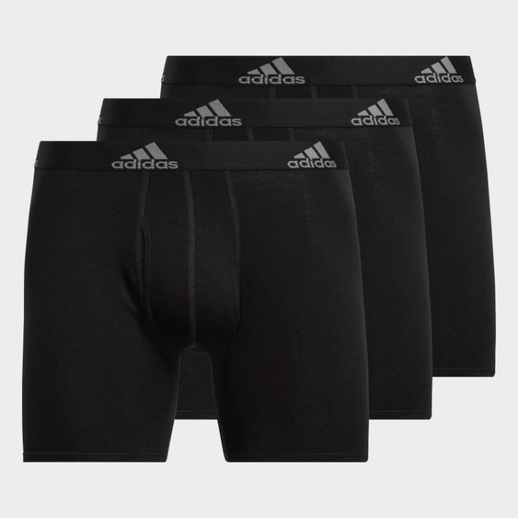 Adidas Boxer Noir En Coton Stretch 3 Paires (grand Et Haut)