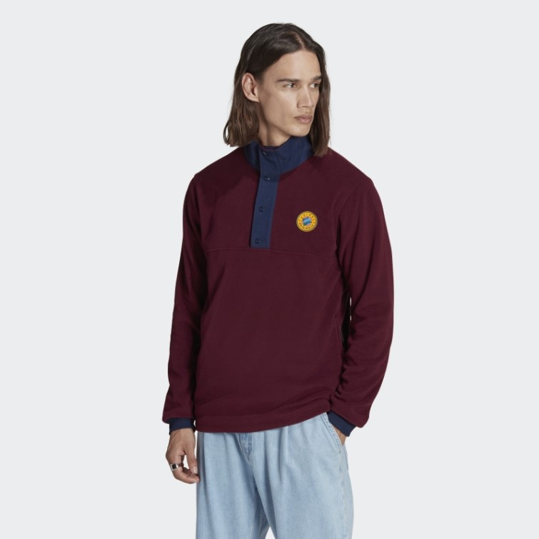 Adidas Wander Hour Quarter-snap Polaire Veste Bordeaux