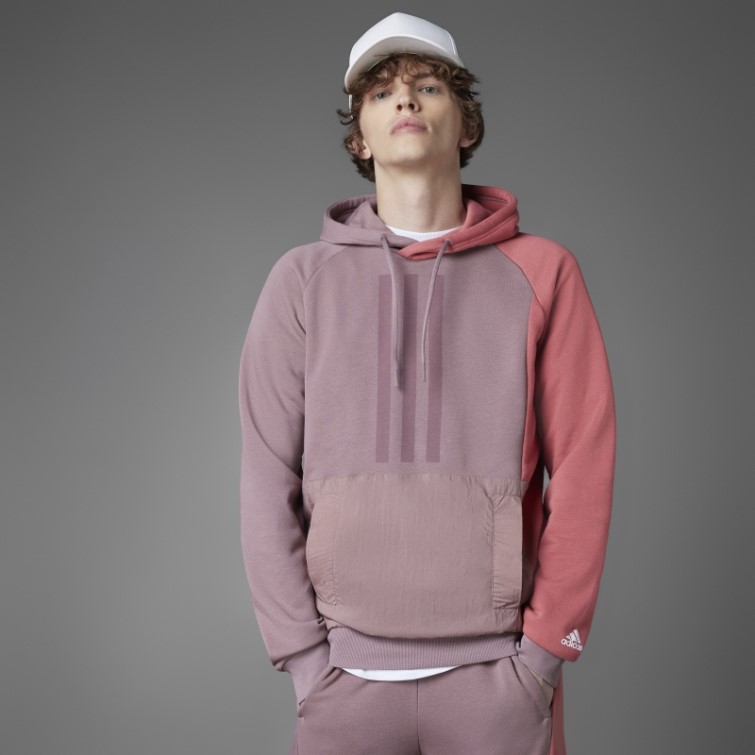 Sweat à Capuche Adidas Colorblock French Terry Violet