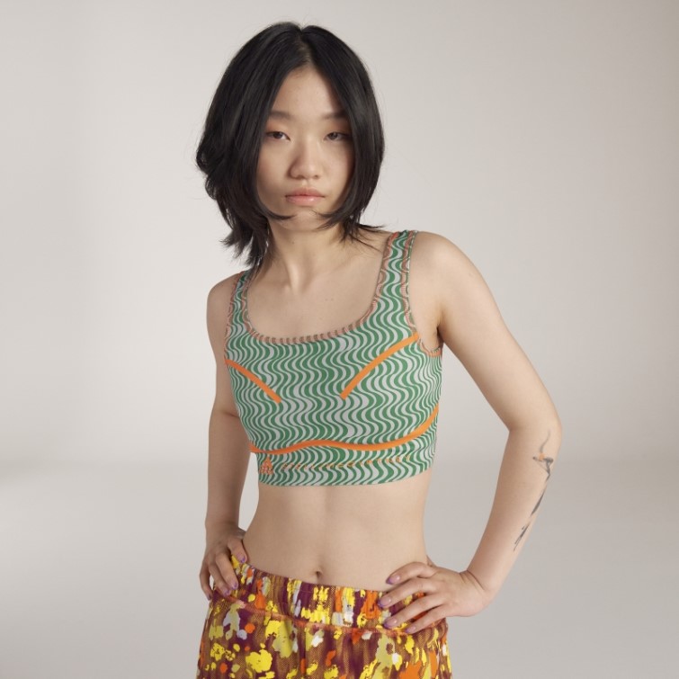 Adidas By Stella Mccartney Haut Court Imprimé Truepurpose Vert Chaud