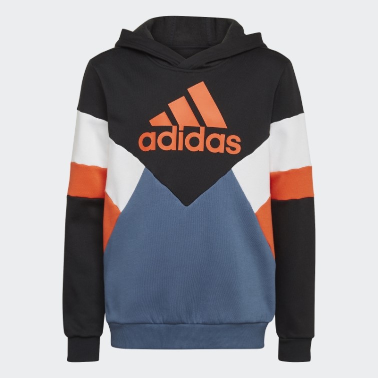Adidas Sweat à Capuche Colorblock Polaire Noir
