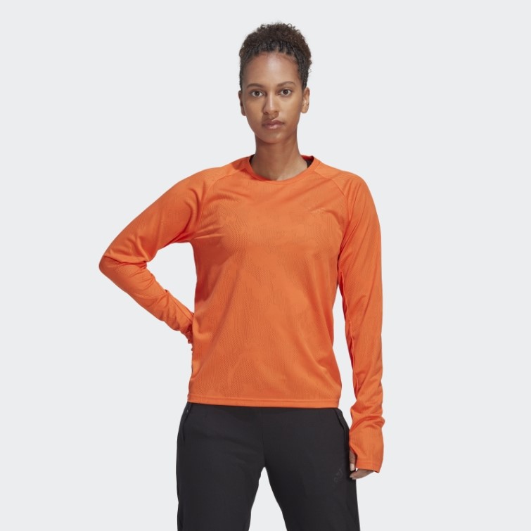 Made To Be Remade Running Manches Longues T-shirt Orange Adidas
