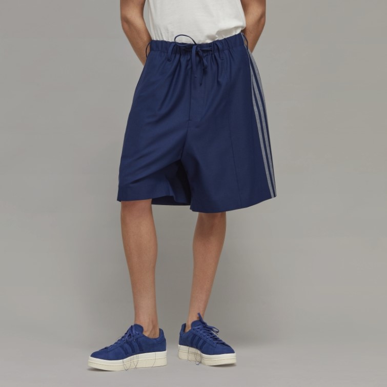 Adidas Y-3 Short Ajusté En Laine Raffinée à 3 Bandes